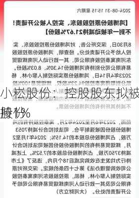 小崧股份：控股股东拟被动减持1%
股份