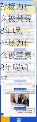 孙杨为什么被禁赛8年呢,孙杨为什么被禁赛8年呢知乎