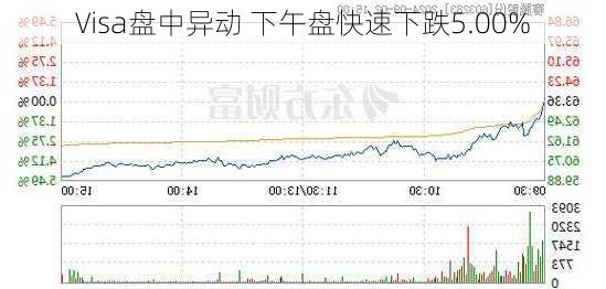 Visa盘中异动 下午盘快速下跌5.00%