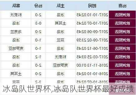 冰岛队世界杯,冰岛队世界杯最好成绩