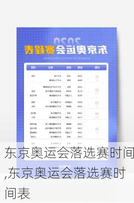东京奥运会落选赛时间,东京奥运会落选赛时间表