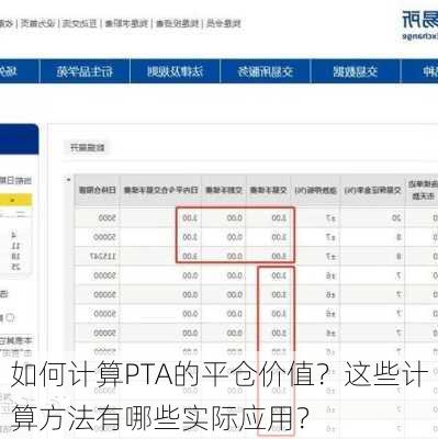 如何计算PTA的平仓价值？这些计算方法有哪些实际应用？