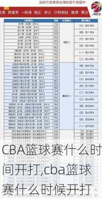 CBA篮球赛什么时间开打,cba篮球赛什么时候开打