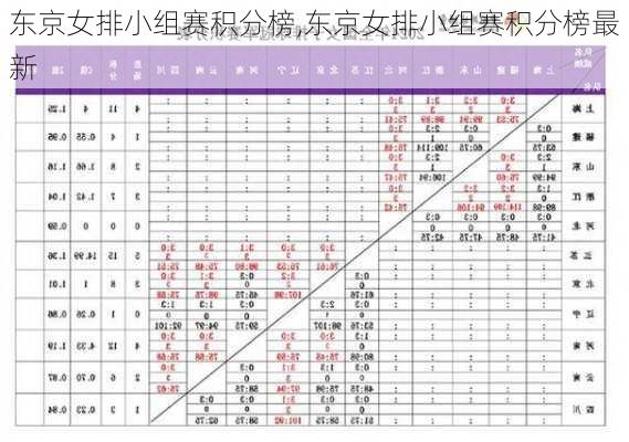 东京女排小组赛积分榜,东京女排小组赛积分榜最新