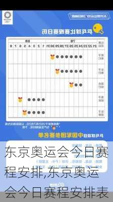 东京奥运会今日赛程安排,东京奥运会今日赛程安排表