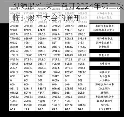 视源股份:关于召开2024年第三次临时股东大会的通知