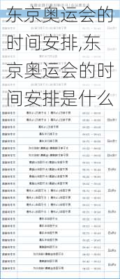 东京奥运会的时间安排,东京奥运会的时间安排是什么