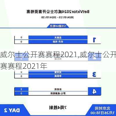 威尔士公开赛赛程2021,威尔士公开赛赛程2021年