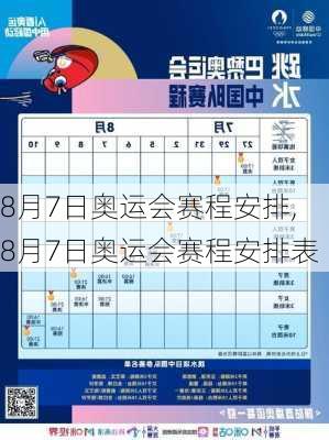 8月7日奥运会赛程安排,8月7日奥运会赛程安排表