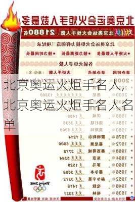 北京奥运火炬手名人,北京奥运火炬手名人名单