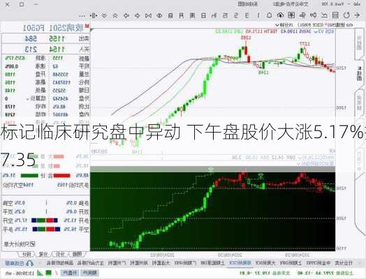 标记临床研究盘中异动 下午盘股价大涨5.17%报27.35
