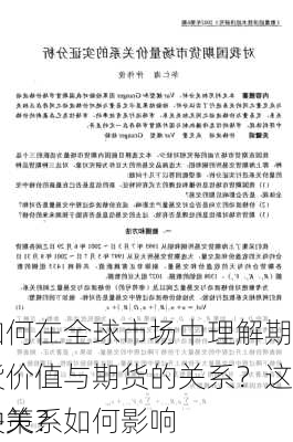 如何在全球市场中理解期货价值与期货的关系？这种关系如何影响
决策？