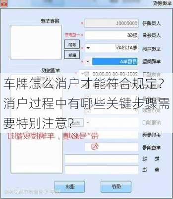 车牌怎么消户才能符合规定？消户过程中有哪些关键步骤需要特别注意？