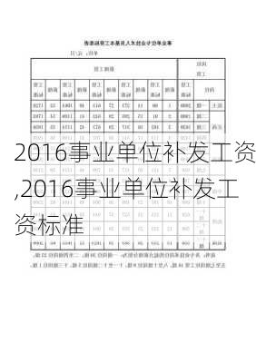 2016事业单位补发工资,2016事业单位补发工资标准