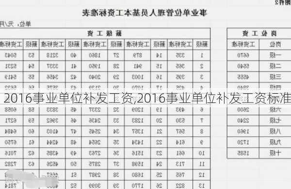 2016事业单位补发工资,2016事业单位补发工资标准