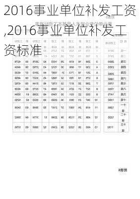 2016事业单位补发工资,2016事业单位补发工资标准