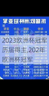 2023欧洲杯冠军历届得主,202年欧洲杯冠军