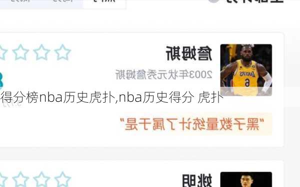 得分榜nba历史虎扑,nba历史得分 虎扑