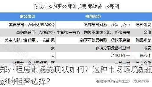 郑州租房市场的现状如何？这种市场环境如何影响租客选择？