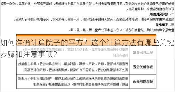 如何准确计算院子的平方？这个计算方法有哪些关键步骤和注意事项？