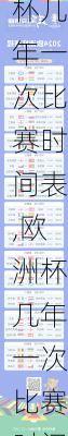 欧洲杯几年一次比赛时间表,欧洲杯几年一次比赛时间表格
