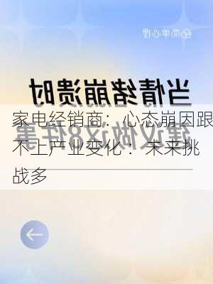 家电经销商：心态崩因跟不上产业变化 ：未来挑战多