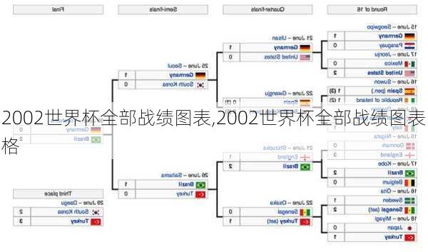 2002世界杯全部战绩图表,2002世界杯全部战绩图表格