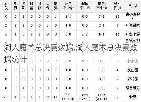 湖人魔术总决赛数据,湖人魔术总决赛数据统计