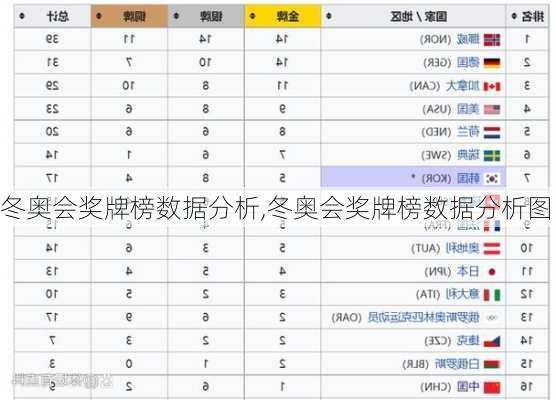 冬奥会奖牌榜数据分析,冬奥会奖牌榜数据分析图