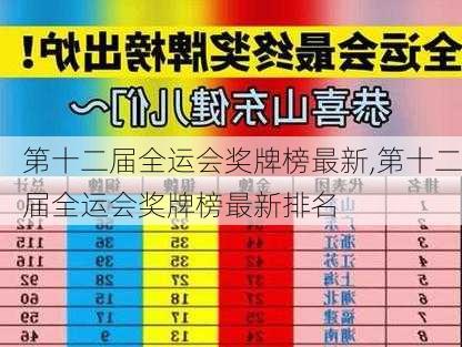 第十二届全运会奖牌榜最新,第十二届全运会奖牌榜最新排名