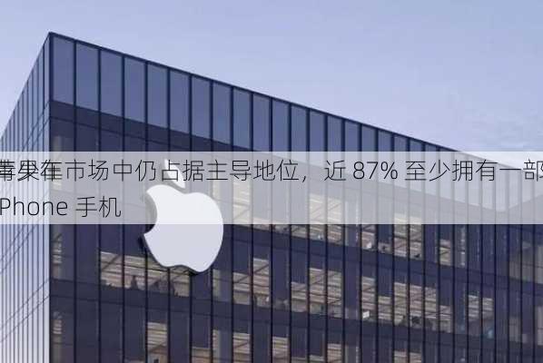 苹果在
青少年市场中仍占据主导地位，近 87% 至少拥有一部 iPhone 手机