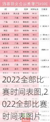 2022全部比赛时间表图,2022全部比赛时间表图片