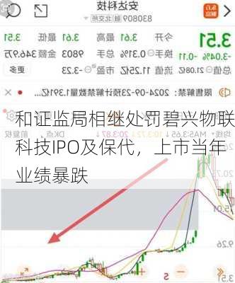 
和证监局相继处罚碧兴物联科技IPO及保代，上市当年业绩暴跌