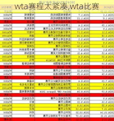 wta赛程太紧凑,wta比赛