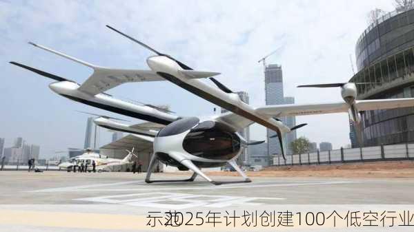 
：2025年计划创建100个低空行业
示范
