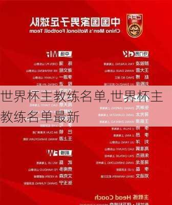 世界杯主教练名单,世界杯主教练名单最新