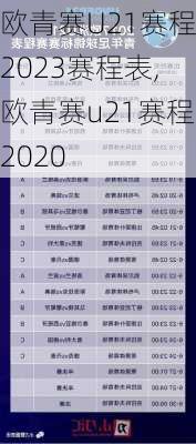 欧青赛U21赛程2023赛程表,欧青赛u21赛程2020