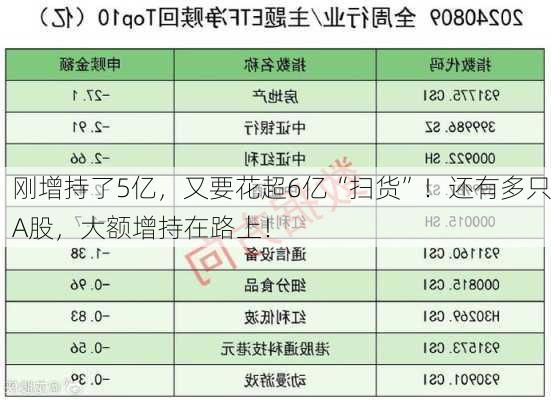 刚增持了5亿，又要花超6亿“扫货”！还有多只A股，大额增持在路上！