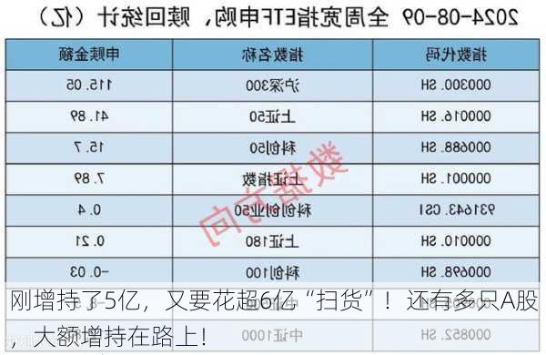 刚增持了5亿，又要花超6亿“扫货”！还有多只A股，大额增持在路上！