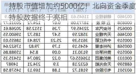 持股市值增加约5000亿！北向资金季度持股数据终于亮相