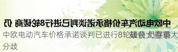 中欧电动汽车价格承诺谈判已进行8轮磋商 仍存重大分歧