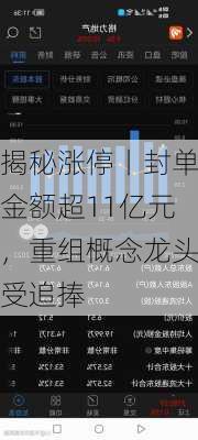 揭秘涨停丨封单金额超11亿元，重组概念龙头受追捧