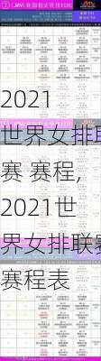 2021 世界女排联赛 赛程,2021世界女排联赛赛程表