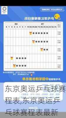 东京奥运乒乓球赛程表,东京奥运乒乓球赛程表最新