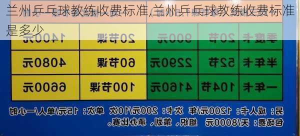 兰州乒乓球教练收费标准,兰州乒乓球教练收费标准是多少