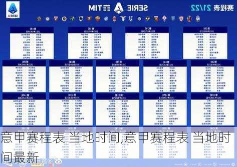 意甲赛程表 当地时间,意甲赛程表 当地时间最新