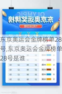 东京奥运会金牌榜单28号,东京奥运会金牌榜单28号是谁