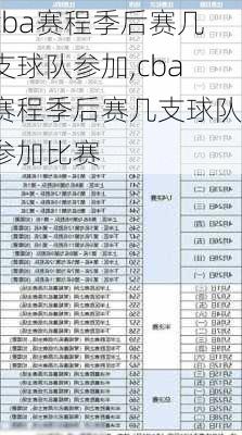 cba赛程季后赛几支球队参加,cba赛程季后赛几支球队参加比赛