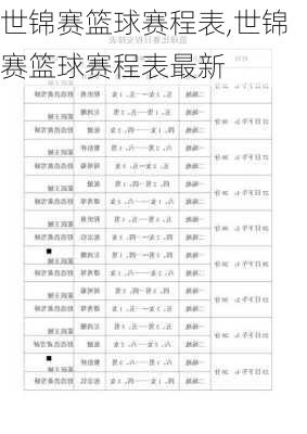 世锦赛篮球赛程表,世锦赛篮球赛程表最新