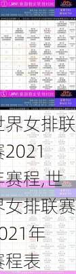 世界女排联赛2021年赛程,世界女排联赛2021年赛程表